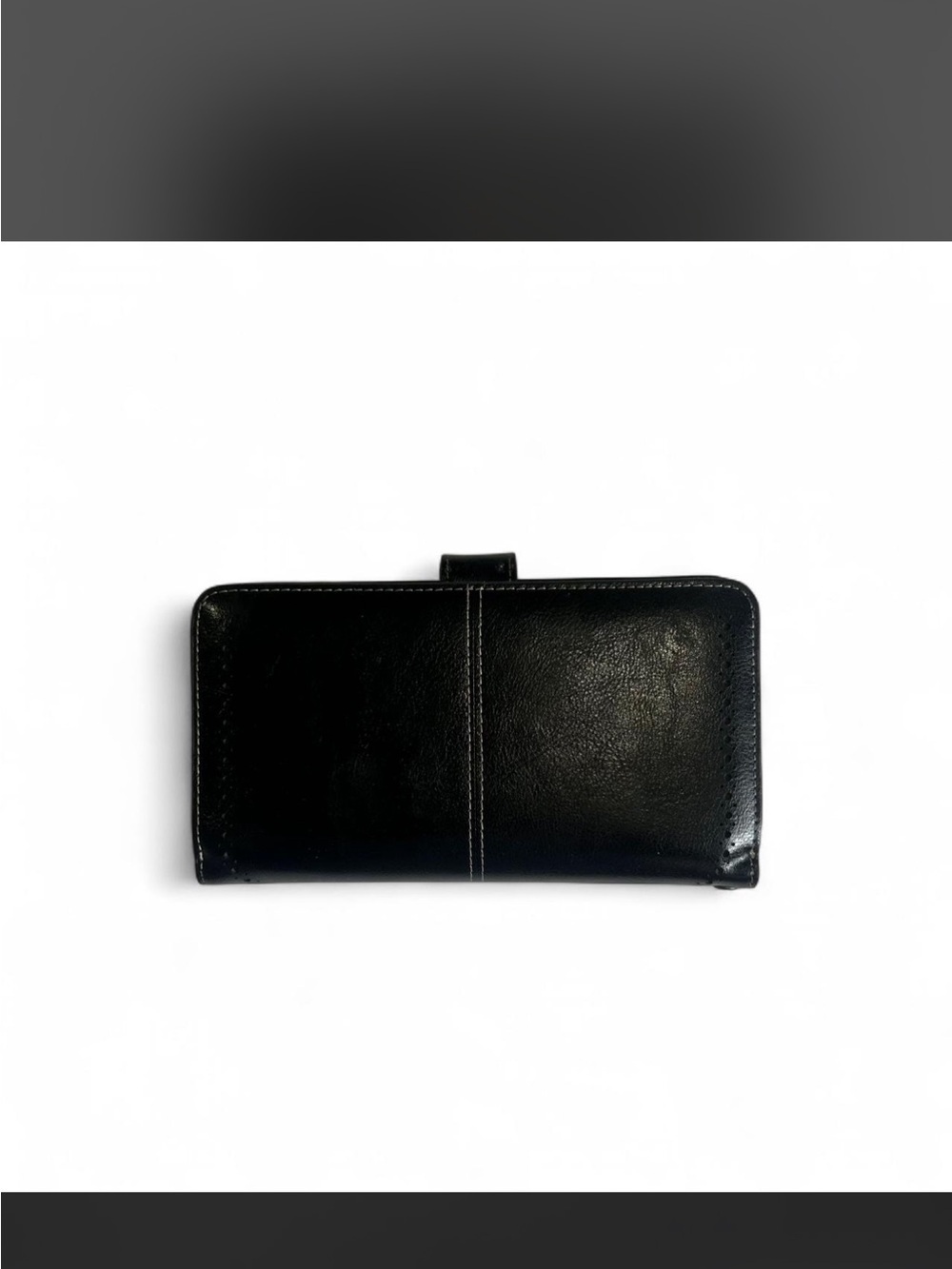 dEliA*s VTG Style Flower Power Black Leather White Stitching Multi-card Wallet - Picture 2 of 5